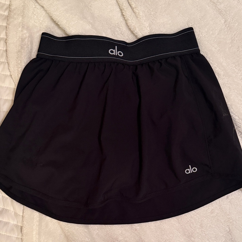ALO Black Match Point Tennis Skirt